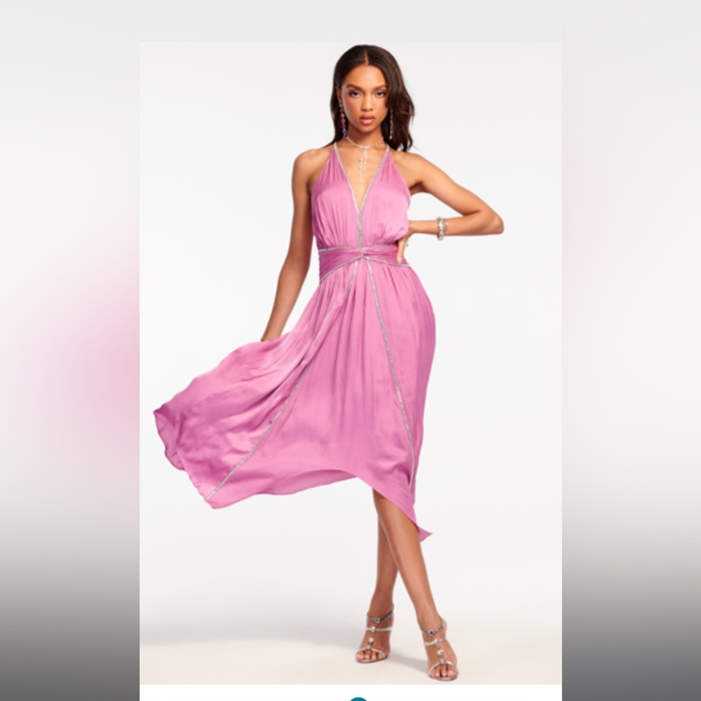 Ramy Brook Elegant Pink Midi Dress